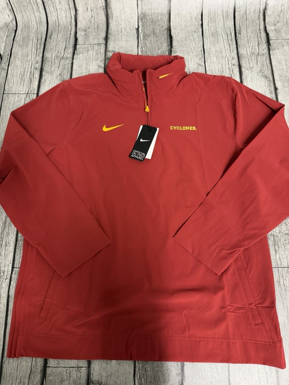 NWT Men's Nike Iowa State Cyclones Sideline Coach Quarter-Zip Jacket Large Red